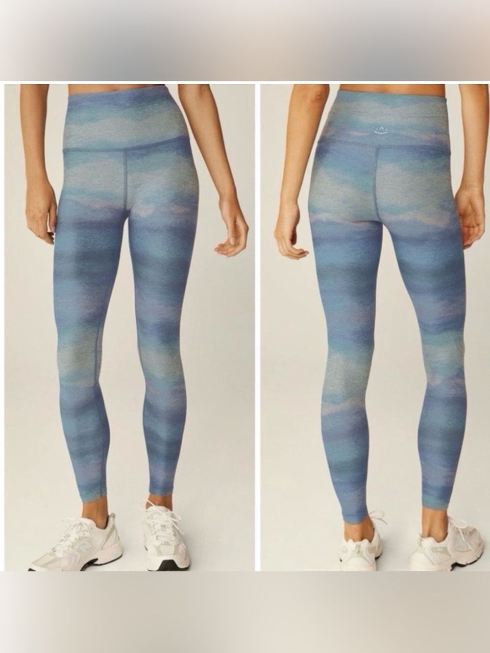Beyond Yoga blue water color size small S High Waisted Midi Leggings BNWOT new